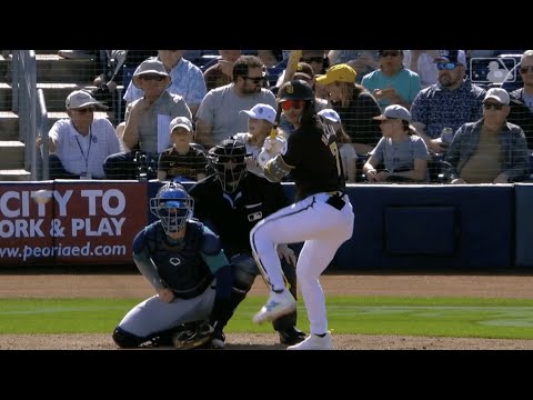 Ha-Seong Kim CRUSHES one on a 3-0 pitch in Spring Training!