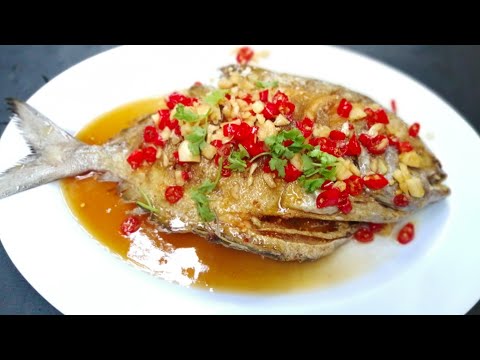 ปลาจาระเม็ดทอดสามรส-ปลาทอดราด ปลาจาระเม็ดทอดสามรส-ปลาทอดราด