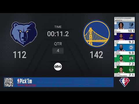 Grizzlies @ Warriors | #NBAPlayoffs Presented by Google Pixel on ABC Live Scoreboard