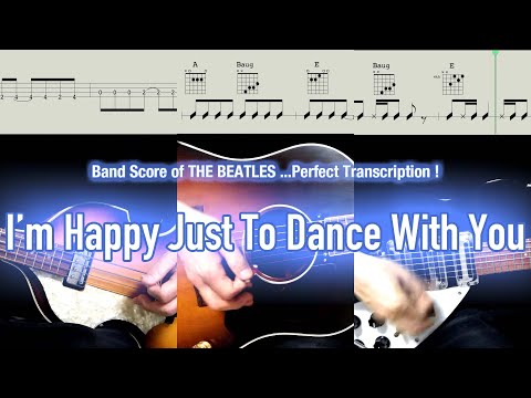 Score / TAB : I'm Happy Just To Dance With You- The Beatles - guitar, bass, drums