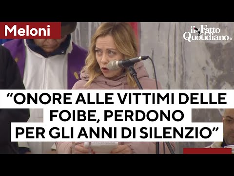 L'intervento di Meloni alla foiba di Basovizza: "Qui per chiedere perdono per il colpevole silenzio"