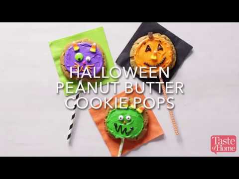 Halloween Peanut Butter Cookie Pops