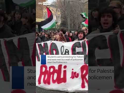 Police clash with student protesters in Turin