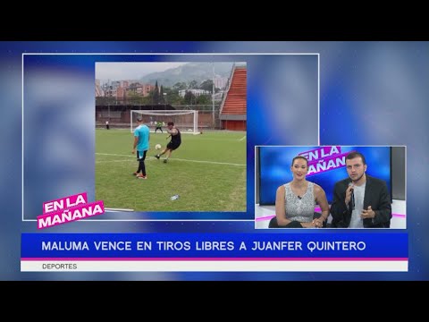 Maluma vence a tiros libres a Juanfer Quintero | En La Man?ana - Nex Sports