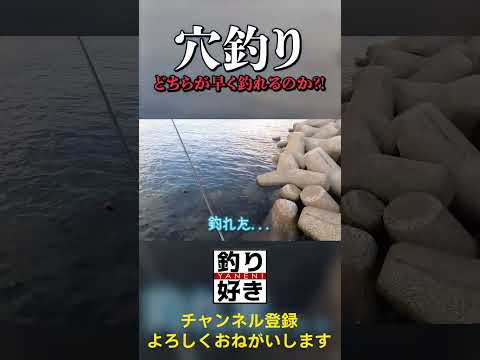 穴釣りどちらが早く釣れるのか