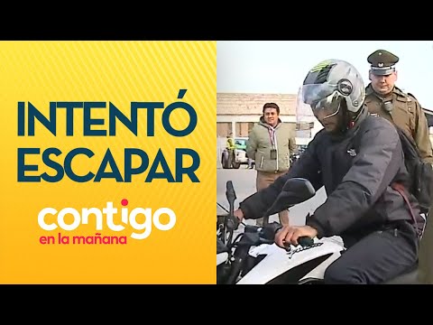 CAPTADO EN VIVO: Motorista intentó huir de fiscalización en San Joaquín - Contigo en la Mañana