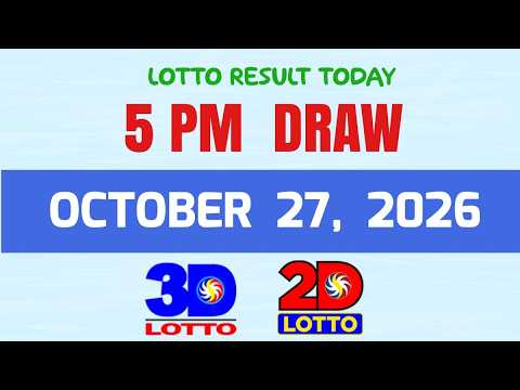 Lotto Result Today 5pm Draw October 27, 2026 PCSO Swertres Ez2