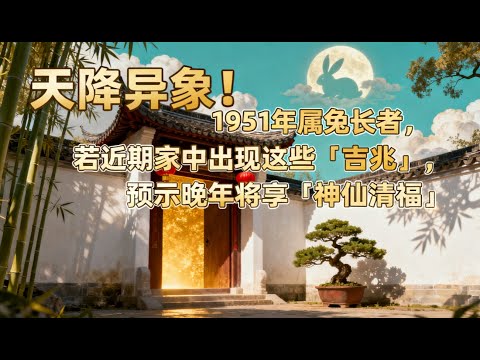 天降異象！1951年屬兔長者，若近期家中出現這些「吉兆」，預示晚年將享「神仙清福」