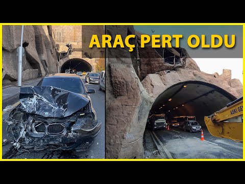 Tünel Çıkışında Otomobilin Üzerine Beton Parçası Düştü