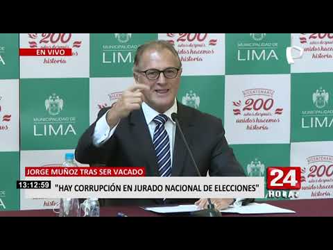 Jorge Muñoz tras ser vacado: el JNE es corrupto y ha actuado políticamente