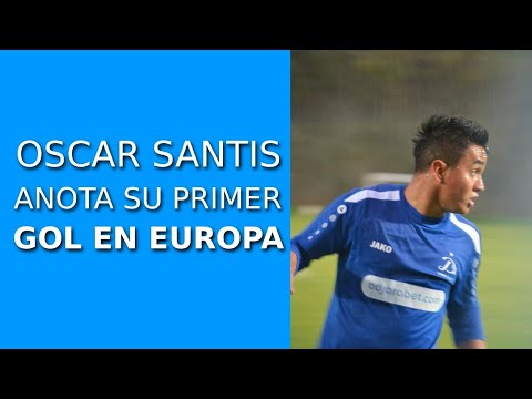 Oscar Santis anota su primer gol en Europa