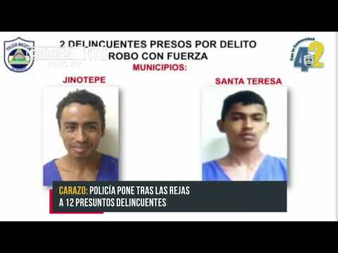 La Policía Nacional captura a 12 presuntos delincuentes en Carazo - Nicaragua
