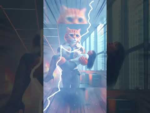 Cat Rescues kitten in FIRI #iacat #cat #kittten #shorts