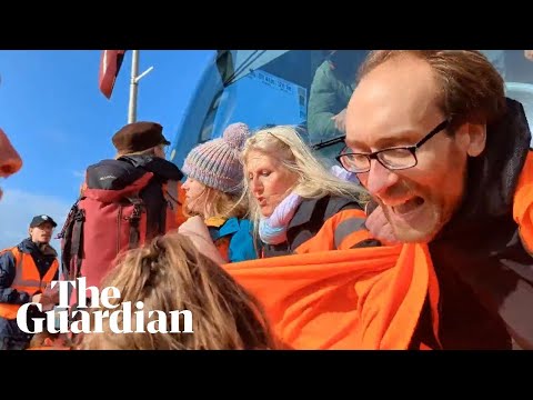 Just Stop Oil protesters block coach carrying men to Bibby Stockholm barge