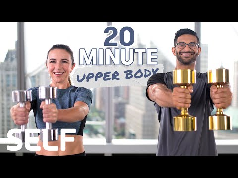 20 Minute Upper Body Dumbbell Workout - With Warm-Up & Cool-Down | SELF
