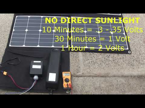 TESTING EBIKE 300W SOLAR PANELS IN SUNNY AND CLOUDY DAYS