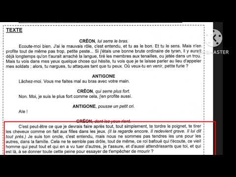 1bac Antigone correction de lexamen régional تصحيح نموذج الإمتحان الجهوي الأولى باكالوريا