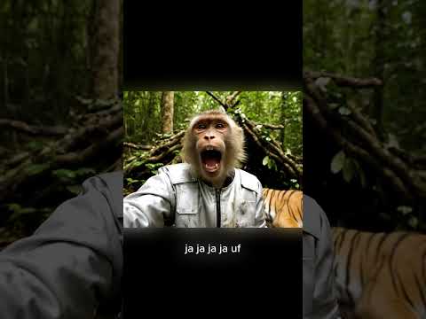 Le hacemos una BROMA al tigre ( se molesta) 🤣🙈🐯 #humor #ia #veo3 #mono #funny #feedshorts #shorts