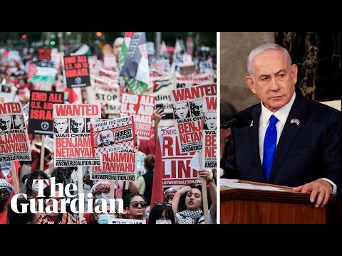 Protests in Washington as Benjamin Netanyahu addresses US Congress