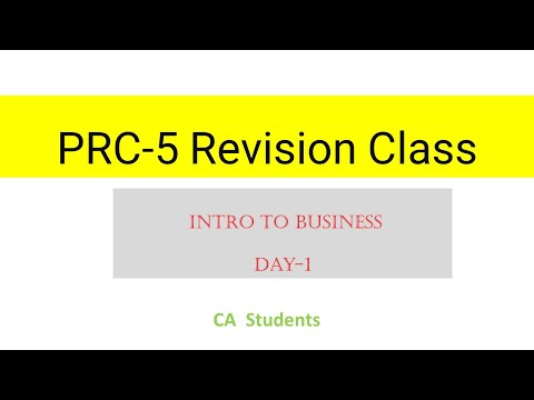 PRC 5 Revision class day 1 chapter 1