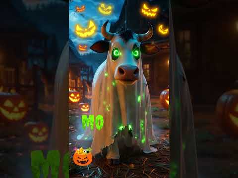 Halloween Farm Animal Sounds Song | Spooky Animals Song for Kids  | Horse, Cow, Rooster