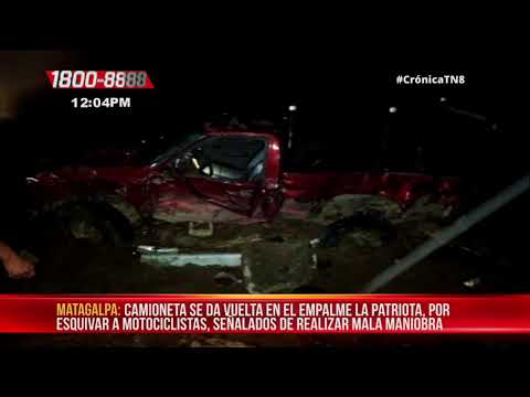 Matiguás: Camioneta se da vuelta en el empalme de La Patriota - Nicaragua