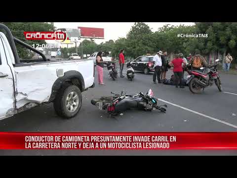 Conductor de camioneta invade carril y provoca accidente en Ctra. Norte - Nicaragua