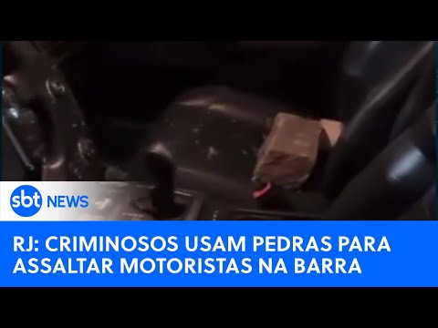 Motoristas que circulam na Barra de Tijuca são assaltados a pedradas | #SBTNewsnaTV (25/01/24)