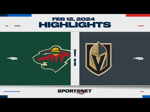 NHL Highlights | Wild vs. Golden Knights - February 12, 2024