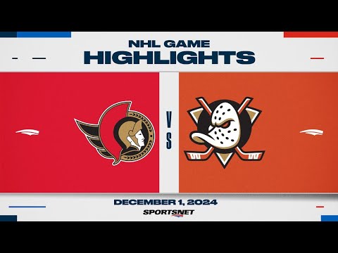 NHL Highlights | Senators vs. Ducks - December 1, 2024