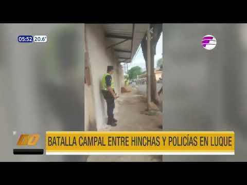 Batalla campal entre hinchas y policías en Luque