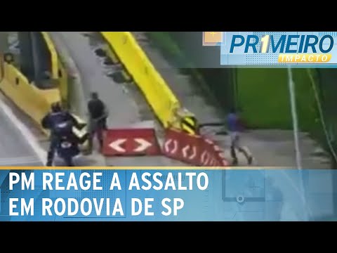 PM reage a assalto e mata criminoso em rodovia no litoral paulista | Primeiro Impacto (26/02/24)