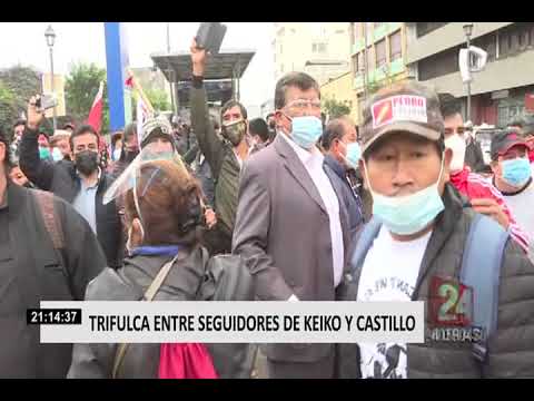 Así fue la marcha convocada por simpatizantes de Fuerza Popular en el Cercado de Lima