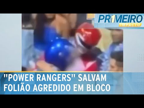 “Power Rangers” socorrem folião agredido durante bloco em Salvador | Primeiro Impacto (16/02/24)