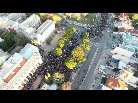 Así se vio la marcha universitaria en Bahía blanca desde un drone