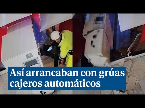 Cuatro detenidos por arrancar con grúas cajeros automáticos en sucursales bancarias