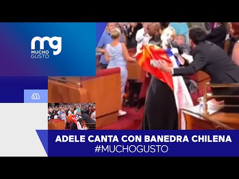 Adele canta con bandera de Chile en sus espaldas