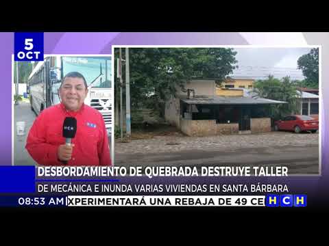 Embravecida quebrada inundó un taller y viviendas en Santa Bárbara