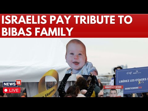 LIVE Bibas Family Funeral | Thousands Pay Their Respects To Shiri, Ariel & Kfir | Israel-Hamas |N18G