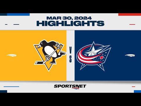 NHL Highlights | Penguins vs. Blue Jackets - March 30, 2024