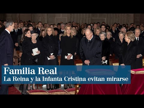 La Reina Letizia y la Infanta Cristina coinciden en el funeral de Pilar de Borbón en El Escorial