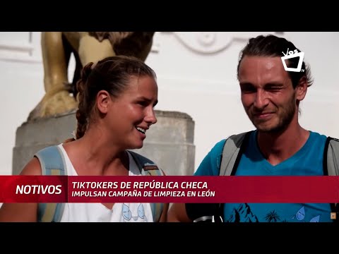 Tiktokers de República Checa impulsan campaña de limpieza en León, Nicaragua