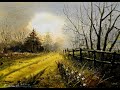 Watercolor painting tutorial - Sunrise Scenery
