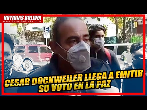 ? César Dockweiler, candidato del MAS a la alcaldía de La Paz, llega a emitir su voto ?