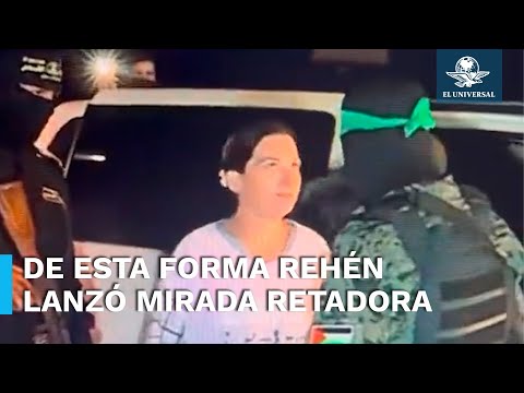 Rehén israelí lanza fuerte mirada a integrante de Hamas después de que la liberaran