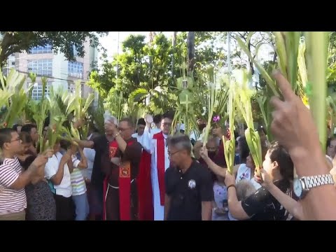Catholics in the Philippines celebrate Palm Sunday with procession