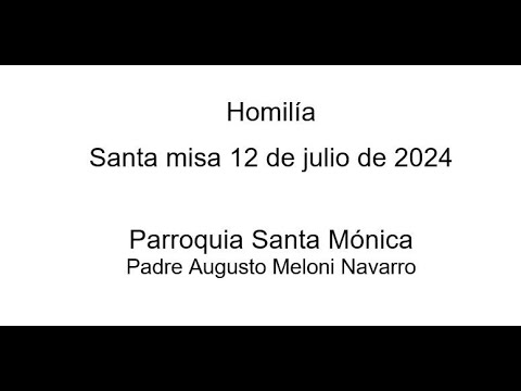 Homilía extraída de la Misa del 12 de julio del 2024