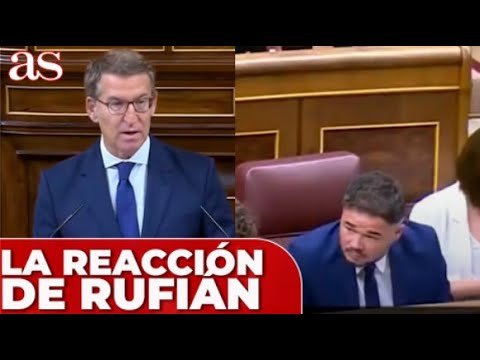INVESTIDURA | La reacción de RUFIÁN cuando FEIJÓO habla del número de VOTANTES INDEPENDENTISTAS