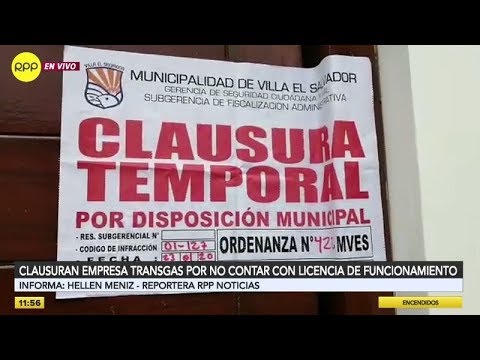 Municipio de Villa El Salvador clausuró local de la empresa Transgas