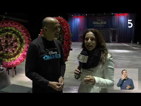Virna visitó el Antel Arena para conversar con el patinador Mario Castro de Disney On Ice